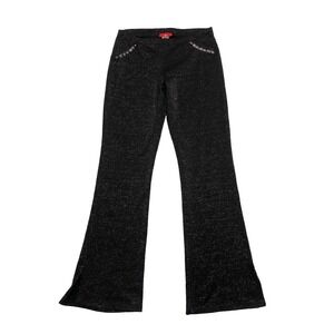 Xi‎ Vintage 90s Black Glitter Pants Women's M Rave Club Cyber Festival USA Made